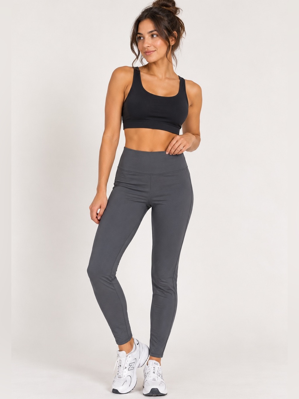 Fabletics NWT high waisted motion365, dark gray leggings, stretchy, Short, Small